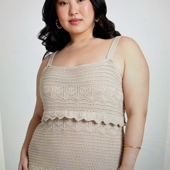 Eloquii Crochet Maxi Dress Birch Size 14/16 - Picture 5 of 10